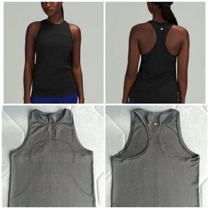 Lululemon Swiftly Tech High Neck Racerback Tank Top Dark Gray / Black